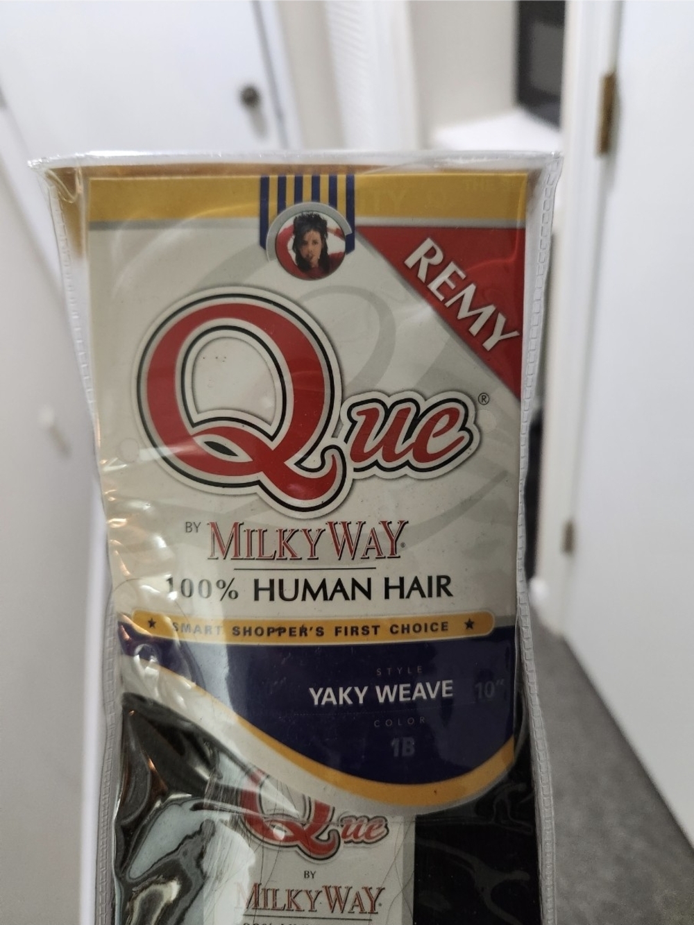 Que by Milky Way Remy Human Hair Yaky Weave - Color 1B (Natural Black)